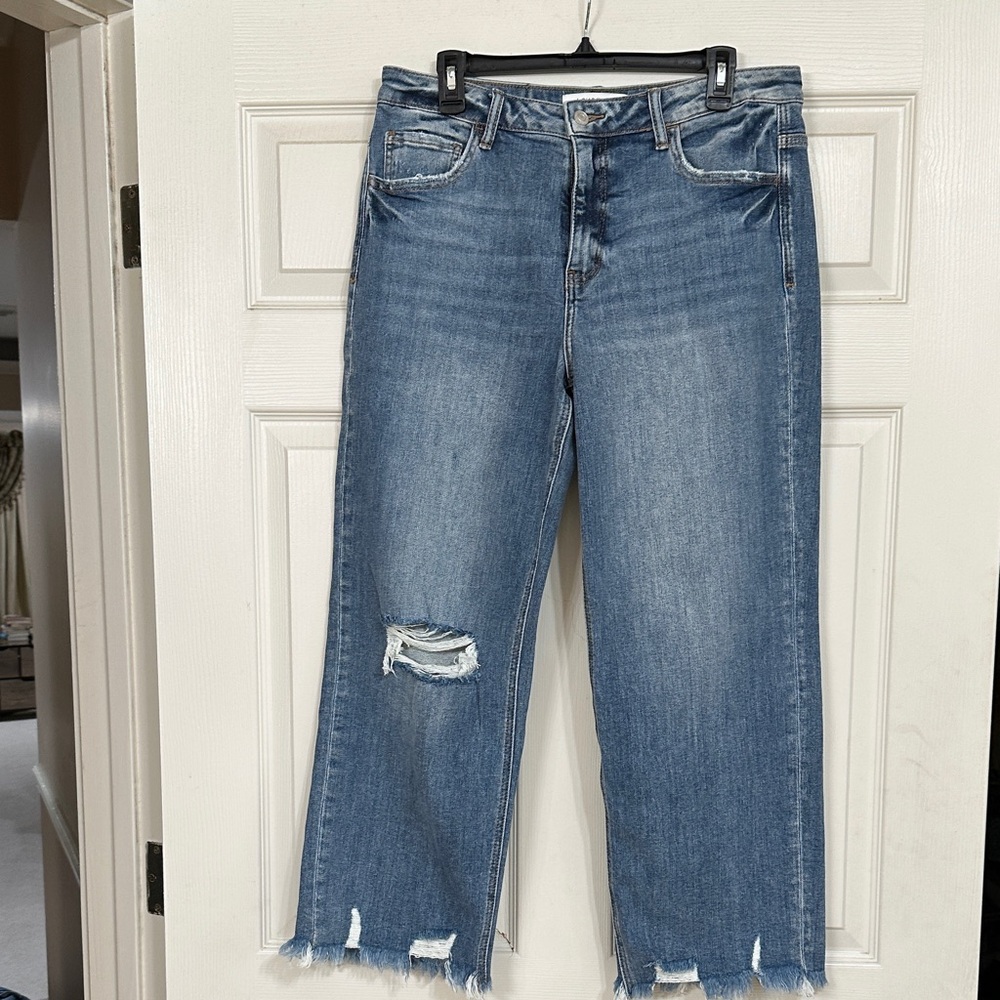 Classic Distressed Blue Ankle Jeans